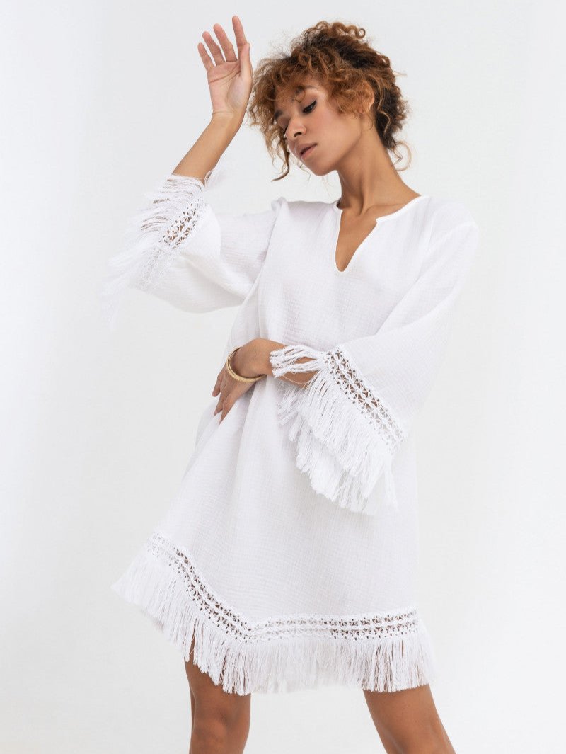 Fringe White Tunic