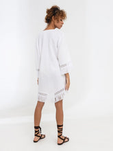 Load image into Gallery viewer, Fringe White Tunic
